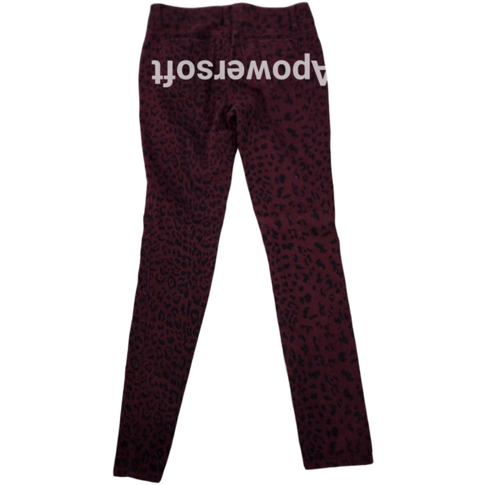 Mudd Maroon Black Leopard Jeans - Picture 2 of 4